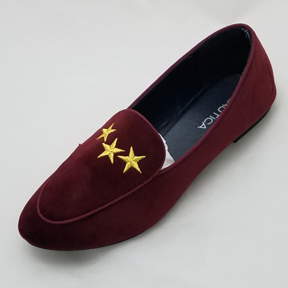 Nautica velvet loafers maroon